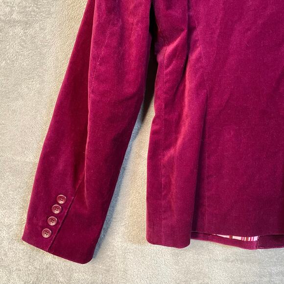 Vintage Y2k Velvet Blazer Jacket Size 6 Two Button Preppy Academia‎ Office Siren - Picture 9 of 13